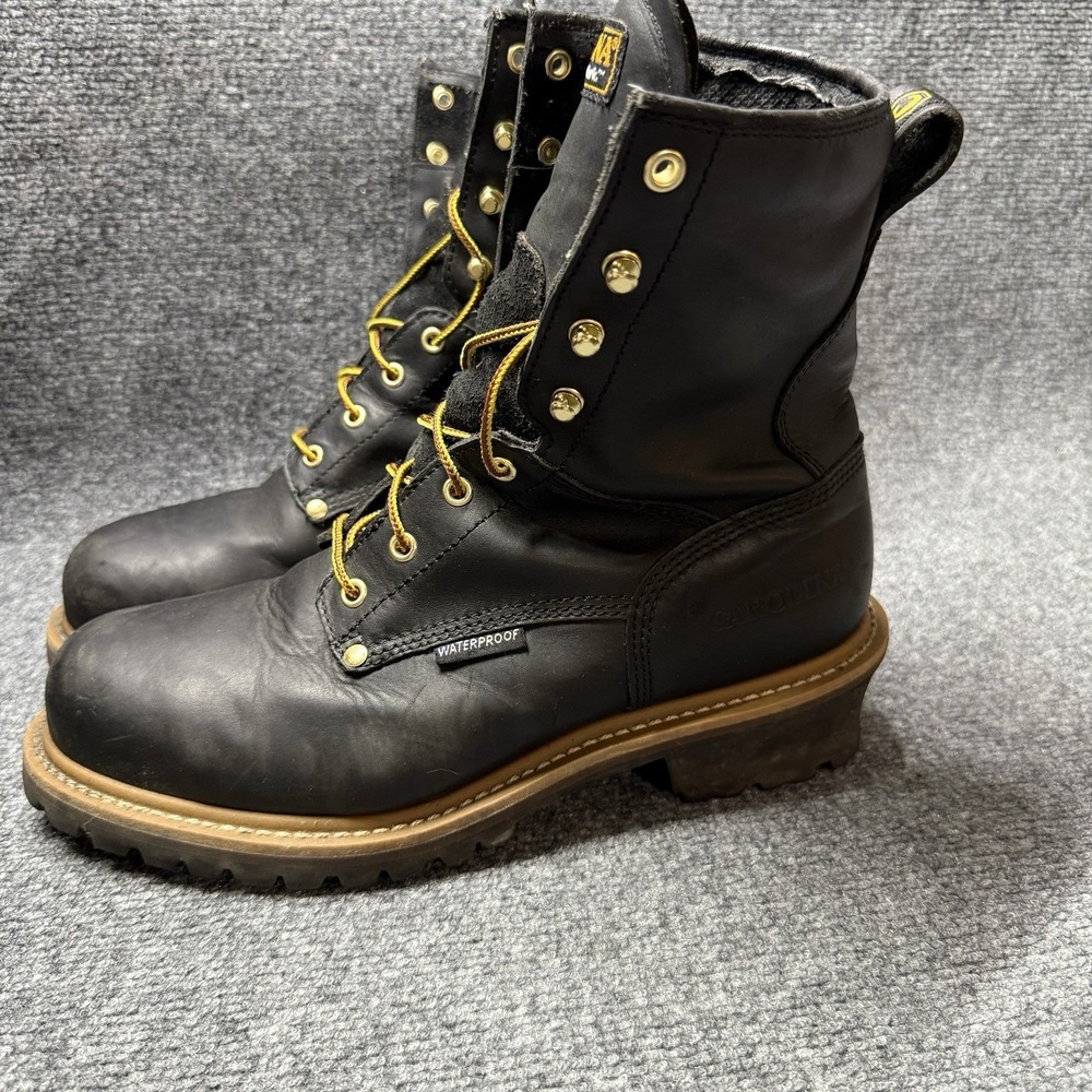 Carolina Boot Mens 11 Black Leather Steel Toe Waterproof 9823 Work Boot Workwear